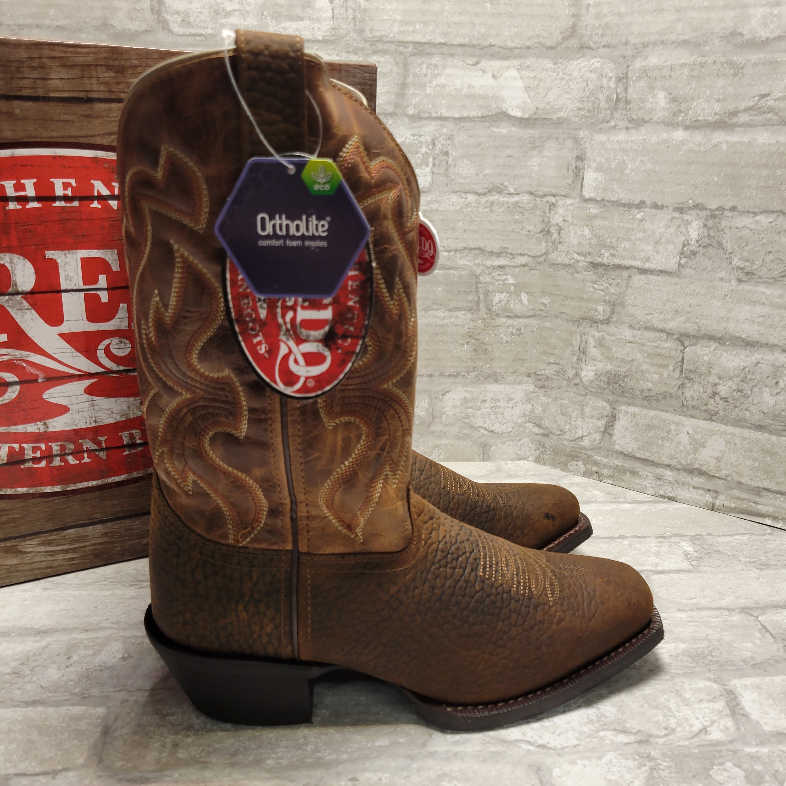 Laredo Men's Mckinney Western Boots - Square Toe, Brown 9D (8109855211758)
